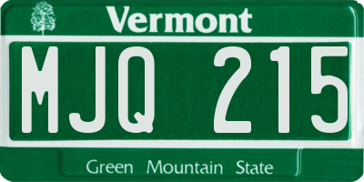 VT license plate MJQ215