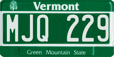 VT license plate MJQ229