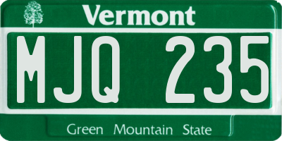 VT license plate MJQ235