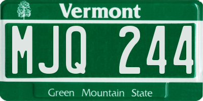 VT license plate MJQ244