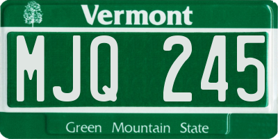 VT license plate MJQ245