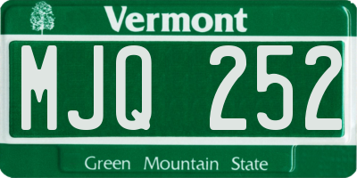 VT license plate MJQ252