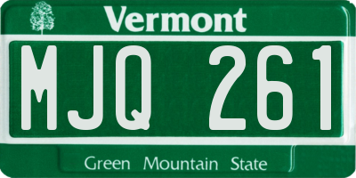 VT license plate MJQ261