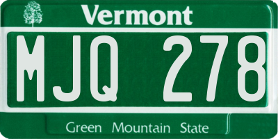 VT license plate MJQ278