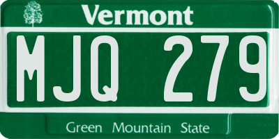 VT license plate MJQ279