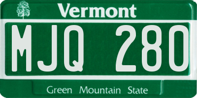 VT license plate MJQ280