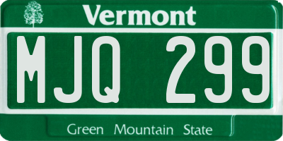 VT license plate MJQ299