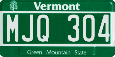 VT license plate MJQ304