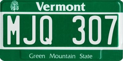 VT license plate MJQ307