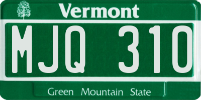 VT license plate MJQ310