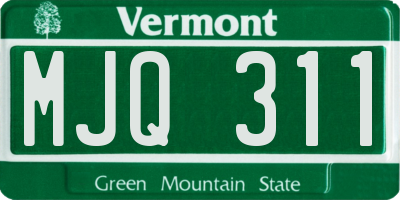 VT license plate MJQ311