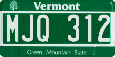 VT license plate MJQ312