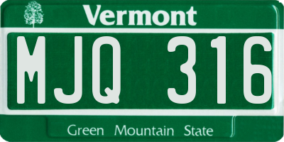 VT license plate MJQ316