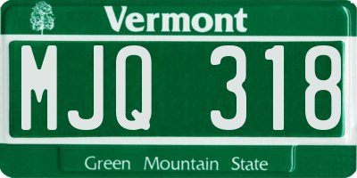 VT license plate MJQ318