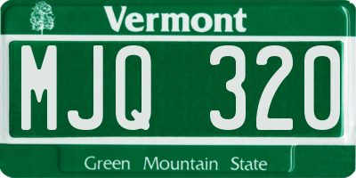 VT license plate MJQ320