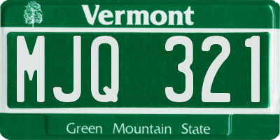 VT license plate MJQ321