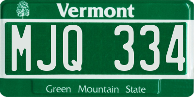VT license plate MJQ334