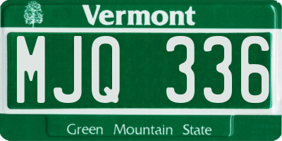 VT license plate MJQ336