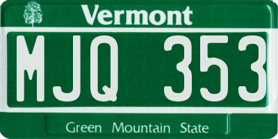 VT license plate MJQ353