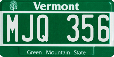 VT license plate MJQ356