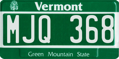 VT license plate MJQ368