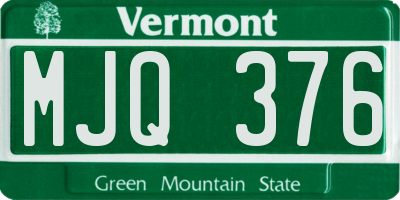 VT license plate MJQ376