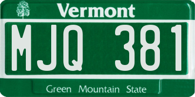 VT license plate MJQ381