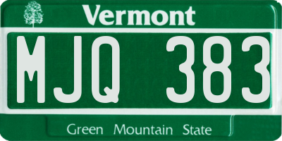 VT license plate MJQ383