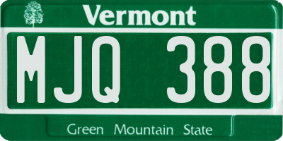 VT license plate MJQ388
