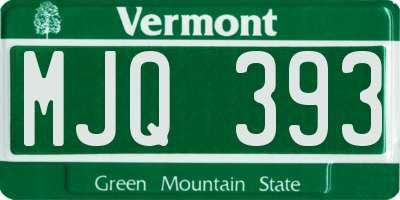 VT license plate MJQ393