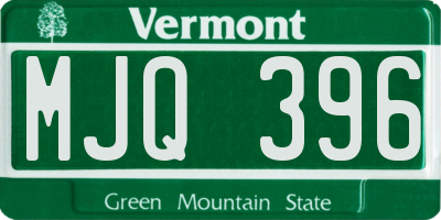 VT license plate MJQ396