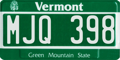 VT license plate MJQ398