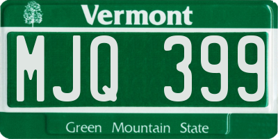 VT license plate MJQ399