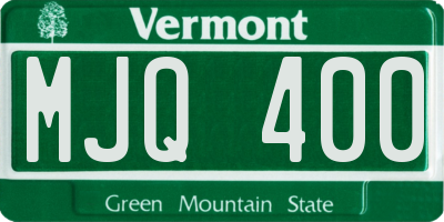 VT license plate MJQ400
