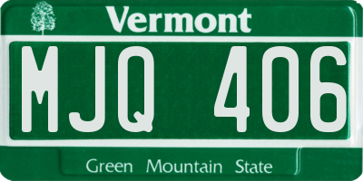 VT license plate MJQ406