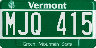 VT license plate MJQ415
