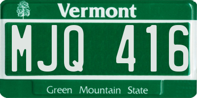 VT license plate MJQ416
