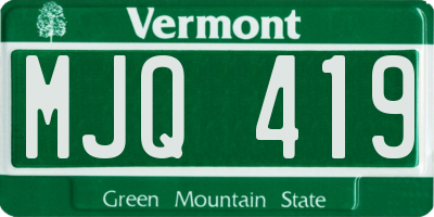 VT license plate MJQ419