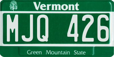 VT license plate MJQ426