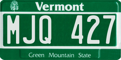 VT license plate MJQ427