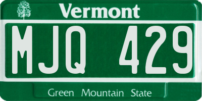 VT license plate MJQ429