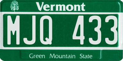 VT license plate MJQ433