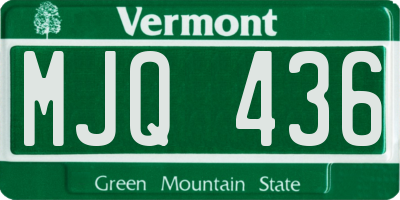 VT license plate MJQ436
