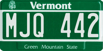 VT license plate MJQ442