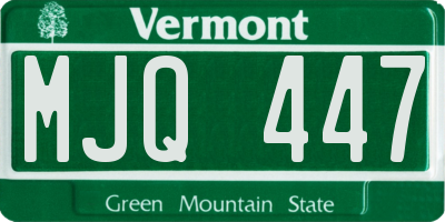 VT license plate MJQ447