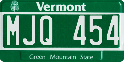 VT license plate MJQ454