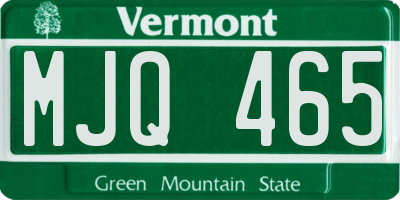 VT license plate MJQ465
