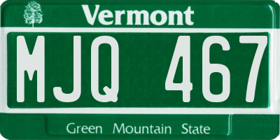 VT license plate MJQ467