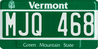 VT license plate MJQ468