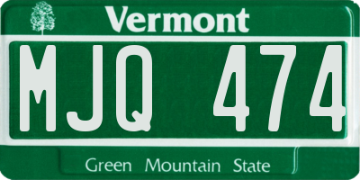 VT license plate MJQ474